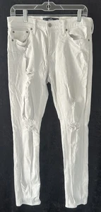Pantalones de mezclilla ajustados desgastados Hollister All White W 30 L 32 para hombre - Imagen 1 de 9