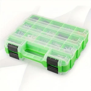 Double Sided Plastic Tool Box with Removable Partition for Small Hardware Parts - Picture 1 of 11