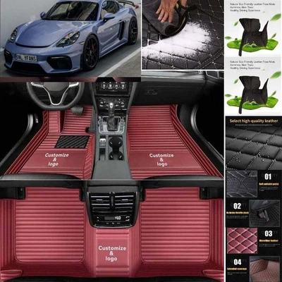 For Porsche Cayman Car Floor Mats Custom Luxury Waterproof Auto Liners Carpets Foto 1 de 4