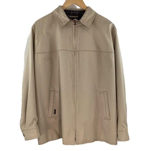 Vintage Daks Beige Tartan Wool Lined Zip Up Collared Parka Jacket 40 - Picture 1 of 12