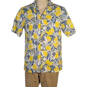 Lucky Brand Lemon Print Shirt Short Sleeve Button Up Casual Mens Sz S NWT $70 - Picture 1 of 5