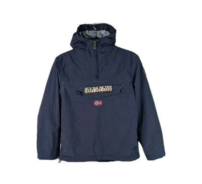 Napapijri Rainforest Jacket Boys 12 Years Navy Pull On Fleece Lined Kids Winter - Image 1 of 4