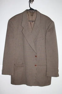 BROWN & NAVY WEAVE GIORGIO ARMANI 100% WOOL SPORT COAT sz 42R mani jacket ITALY - Picture 1 of 5