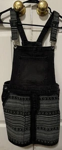Lucky Brand Bib Overall Dress GIrls Size 16 Black Fade Aztec - Picture 1 of 6