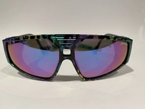 NOS unused 1980s Carrera 5495 90 purple green crazy patterned wrap sunglasses - Picture 1 of 4