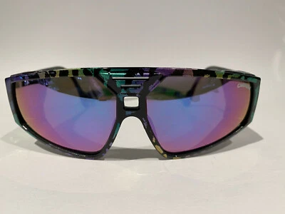 Nuevo de Lote Antiguo Gafas de Sol Carrera 5495 90 Años 80 Púrpura Verde Estampado Loco  Foto 1 de 4