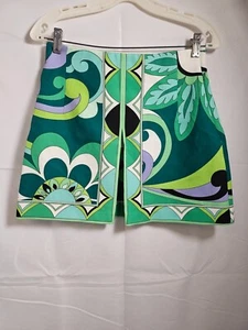 Zara Retro Green Paisley A-Line Mini Skirt Size 32 M NWT - Picture 1 of 15