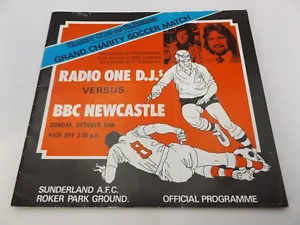 1970's FOOTBALL PROGRAMME - BBC RADIO 1 DJ's v BBC NEWCASTLE - ROKER PARK - Picture 1 of 1