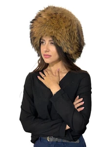 Sombrero de piel de mapache finlandés saga pieles boina de piel completa sombrero gorro sombrero de piel sombrero ajustable - Imagen 1 de 7