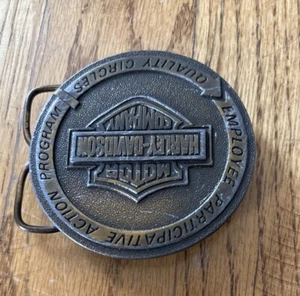 Vintage 1982 Harley Davidson Belt Buckle Employee Participative Action Program - Picture 1 of 3