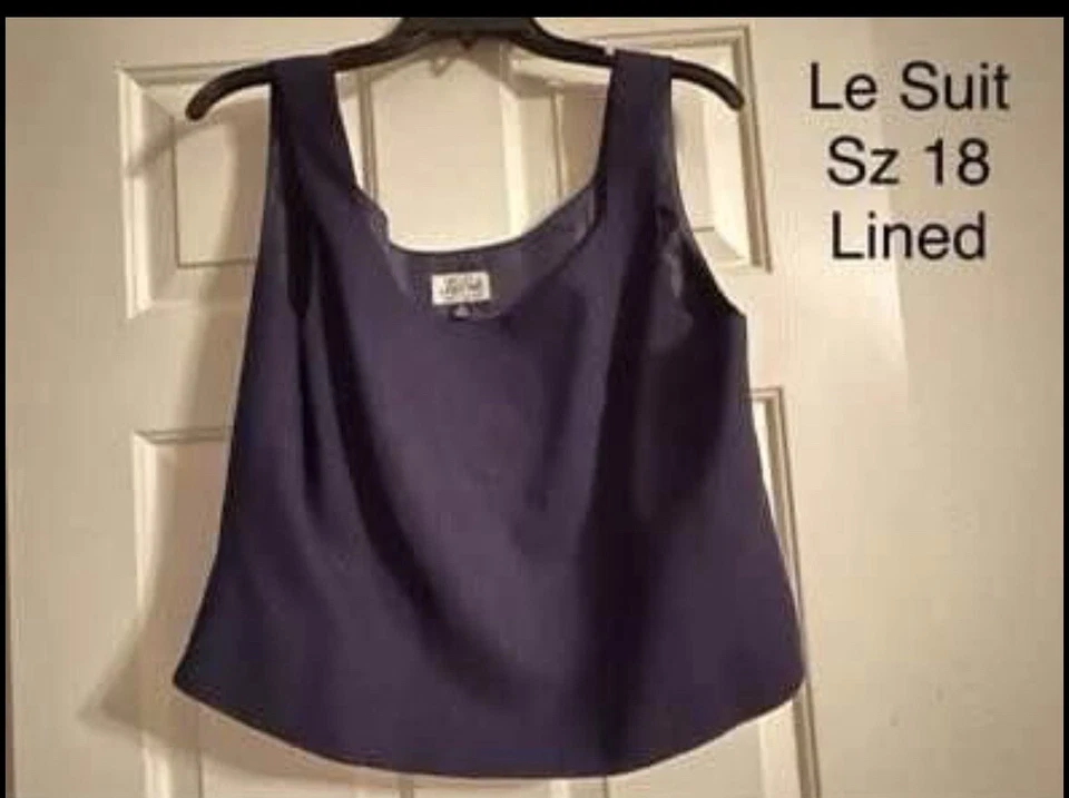 Blusa sin mangas elegante forrada azul marino para mujer talla 18 de Le Suit Foto 1 de 1