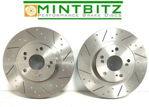 FORD S MAX 2.0 TDCi Dimpled And Grooved SPORT BRAKE DISCS FRONT 300mm - Picture 1 of 5