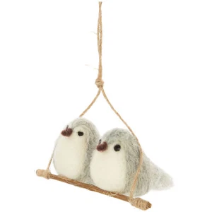 Pájaros de Nieve Decoración de Árbol de Navidad, Lana Chickadee Lovers Adorno de Vacaciones - Imagen 1 de 3