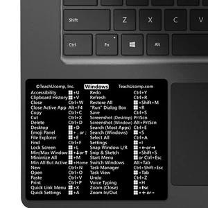 TEACHUCOMP Black Windows 11 and 10 Vinyl Keyboard Shortcuts Laptop Sticker - Picture 1 of 5
