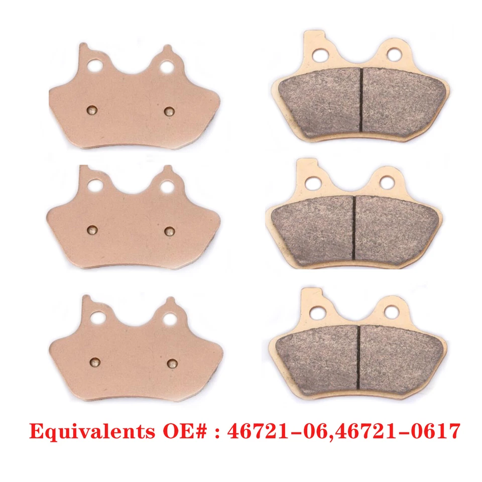 Front Rear High Performance Sintered Brake Pads for Harley Davidson 3 Sets Fa400