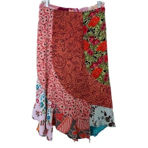 Sacred Threads Bohemian Skirt Floral Patchwork Long Multicolored Gypsy Hippie Sm - Picture 1 of 7