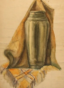 Vintage realist watercolor painting still life - Picture 1 of 10