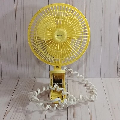 Euroaire 6" Clip On Fan Retro Yellow Desk / Gardening / Cosmetic Fan SHIPS FREE - Image 1 of 4