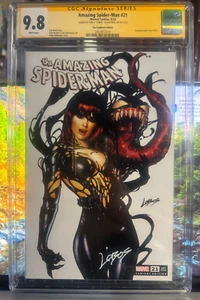 AMAZING SPIDER-MAN #21 CGC SS 9.8 LOBOS EXCLUSIVE VARIANT MARY JANE VENOM TRADE - Picture 1 of 5
