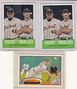 2012 Heritage Tigers Twirlers Justin Verlander Jose Valverde Three Cards Lot - Picture 1 of 4