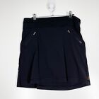 Lucy Pull On Athletic Skirt Women's Black Zippered Pockets Stretch Size Medium