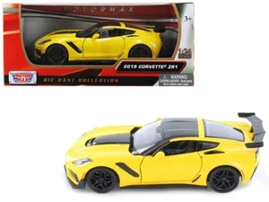 1/24 Motormax 2019 Chevrolet Corvette ZR1 Yellow Black Accents Model Car 79356YL - Picture 1 of 1