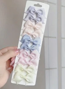 Assorted Hair Bow Clips Grosgrain Ribbon Baby Toddler Girl Hair Barrette Set - Picture 1 of 7