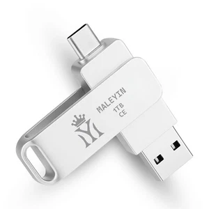 Maleyin USB stick 2-in-1 USB-C USB-A 3.0 dual memory stick 32 64 128 GB metal - Picture 1 of 11