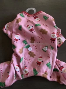 SIMPLY DOG PINK Christmas PAJAMAS "SANTA,TREE,CANDY CANES" Puppy/Dog SMALL - Picture 1 of 3