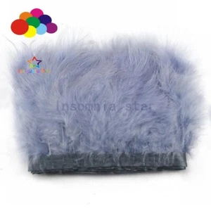 Wholesale cool grey 2 meter Marabou Feather Trim Fringe for Crafts Sewing Dress - Picture 1 of 8