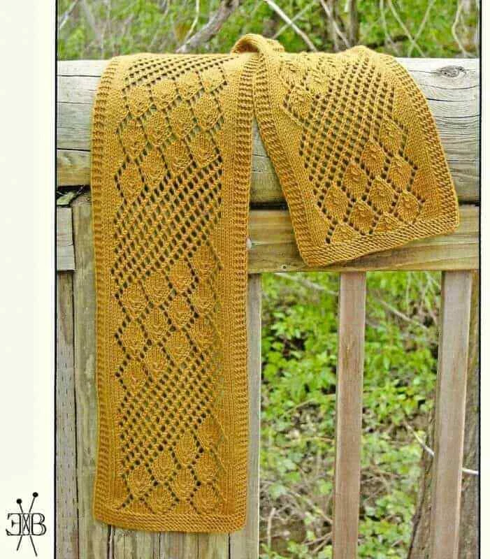 STREAMING LEAVES SCARF to KNIT by EUGEN K. BEUGLER FIBER TRENDS - Image 1 of 1