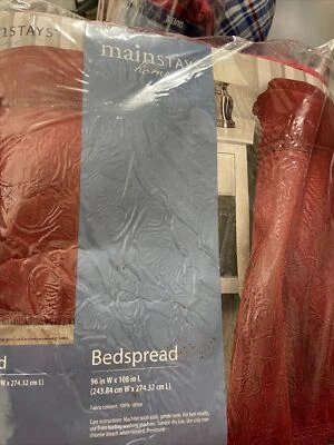 Colcha de algodón Mainstays Home Queen 102”x118” rosa roja hecha en EE. UU. Foto 1 de 4