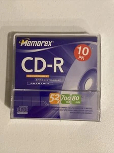 Memorex 034707045477 CD-R 48X 700MB 80 Min Disc 10 Pack New Sealed - Picture 1 of 2
