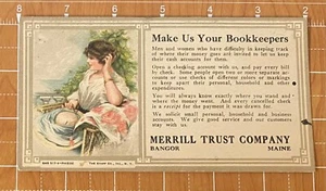 MERRILL TRUST CO. BANGOR ME TINTENBLOTTER ~ SCHECKKONTO ERHALTEN ~ Schönheit namens Phoebe - Bild 1 von 3