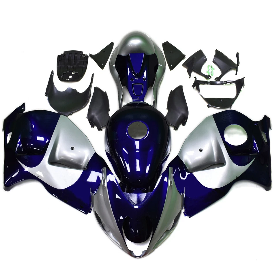 ABS Fairings Kit for Suzuki GSXR1300 Hayabusa 1997 - 2007 05 Blue Silve Bodywork - Imagem 1 de 4