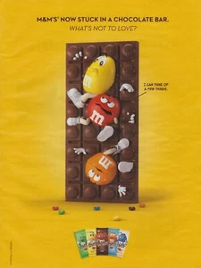 2019 Mars M&M's Candy - "Now Stuck In A Chocolate Bar" - Magazine Print Ad Art - Picture 1 of 1