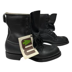 NEW Weinbrenner Black Genuine Leather Combat Boots SIze: 8M - Picture 1 of 7