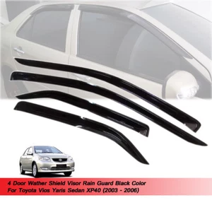 4 Door Visor Rain Guard For Toyota Vios Yaris Sedan XP40 2003 2004 2005 2006 - Picture 1 of 6