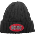 Ac / Dc Officiel Unisexe Homme Adulte Oval Logo Cable Turn Up Beanie Ski Hat Roc