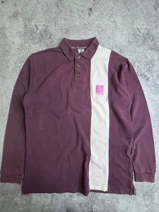 Vintage Pearl Jam Fruit of the Loom Langarm Poloshirt Lila Creme Gr. L 9 - Bild 1 von 9
