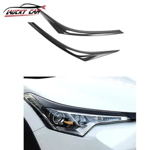 For Toyota C-HR 2016-2020 ABS Carbon Fiber Front Headlight Eyebrows Cover Trim - Bild 1 von 5