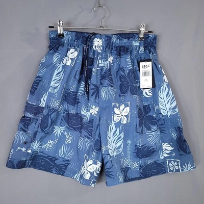 Shorts cargo havaiano azul médio masculino Newport poliéster - Imagem 1 de 4
