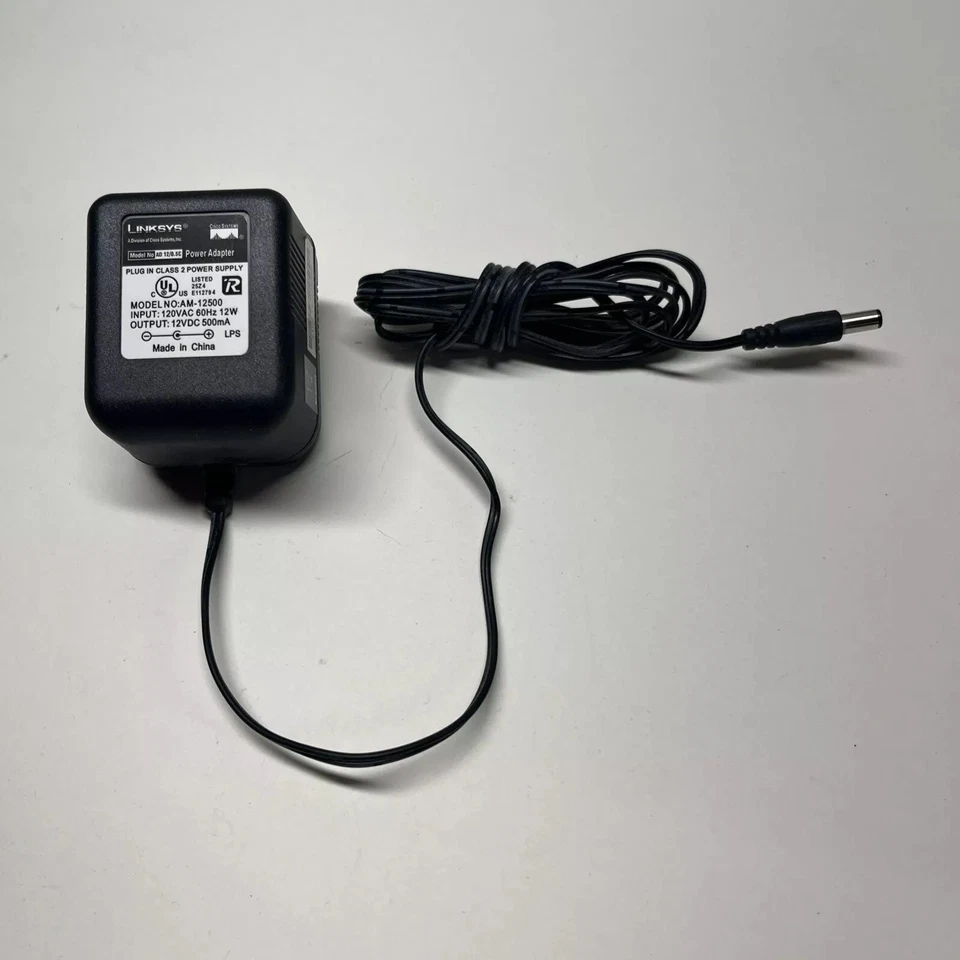 Original OEM Linksys AM-12500 AD 12/0.5C Adaptador de CA 12V 500mA Foto 1 de 1