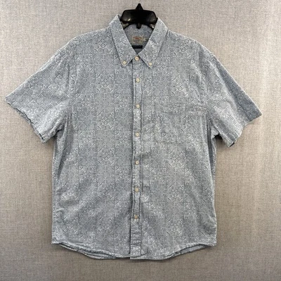 Faherty Playa Shirt XL Blue Aztec Hawaiian Short Sleeve Button Down Resort Beach - Image 1 of 4