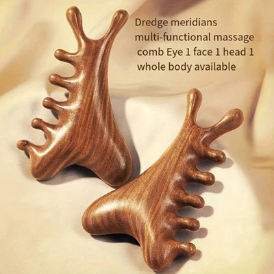 2Pcs Comfortable Wooden Scalp Massager Comb for Relaxation Sandalwood Massag - Image 1 of 4
