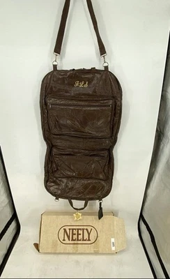 Bolsa de ropa de equipaje portátil con correa desmontable de cuero marrón Neely para hombre Foto 1 de 4