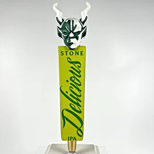 Stone Brewing Delicious IPA Double sided Beer Tap Handle Green & Gold 12" - Picture 1 of 12
