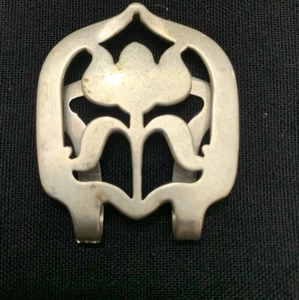 Lunt & Bowlen Sterling Silber Geldklammer / Serviettenklammer 41 Jugendstil floral - Bild 1 von 6