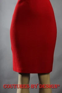 St John Strick Boucle Bleistiftrock Granita rot Größe 2 neu mit Etikett UVP $ 395 - Bild 1 von 1