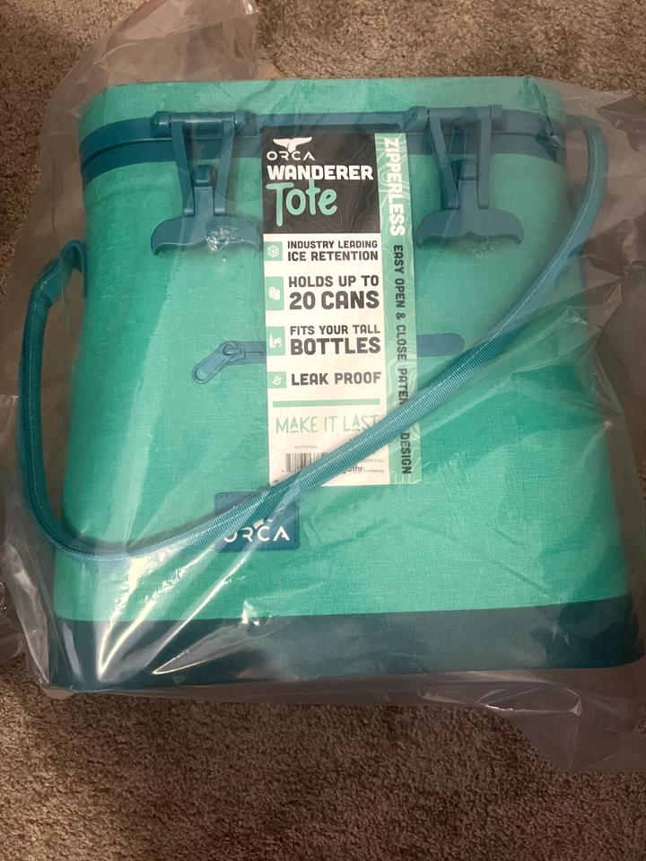 Orca Wanderer Soft Side Cooler Goldie Striped Yellow White 12 Cans Leak Proof